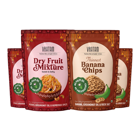 Vratam Essentials Combo with banana chips and falhari mixture