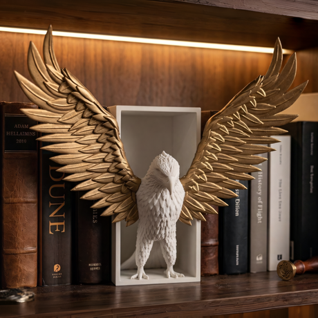 Garud Dev Bookend Collector's Edition in white and gold