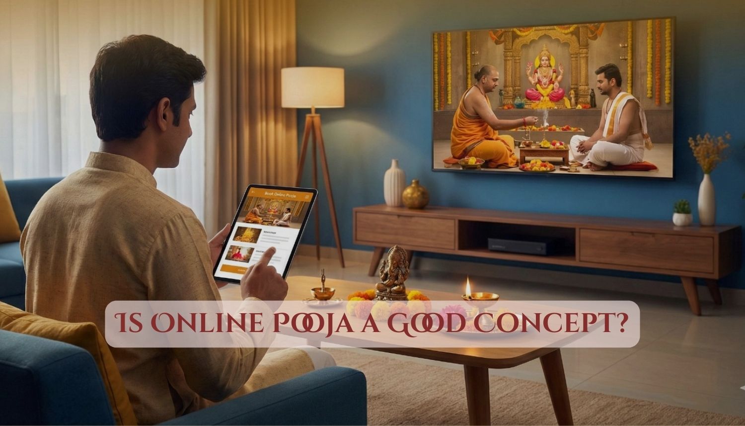Online puja booking process with priest and devotee sankalp