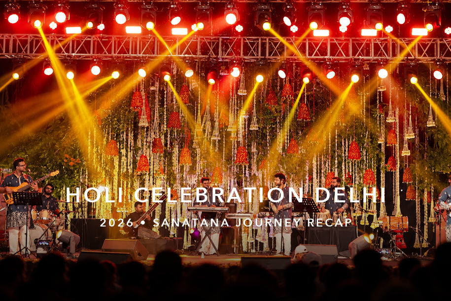 Holi Celebration Delhi 2026: Sanatana Journey Event Recap — devotional music illustration