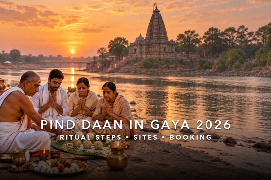 Pind Daan in Gaya 2026 ritual beside the river at sunrise