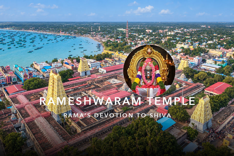 Rameshwaram Temple Secrets: Why Ram Worshipped Shiva After Killing Ravana: devotional banner with a centered title and subtitle.