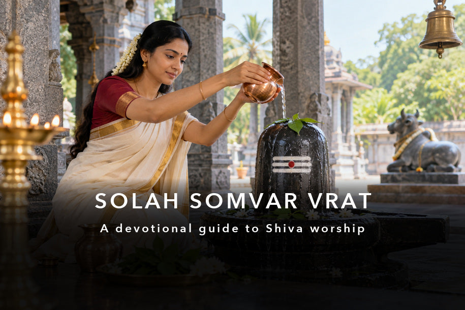 SOLAH SOMVAR VRAT — devotional illustration for the Sanatana Journey guide
