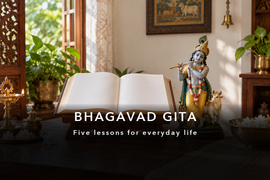 BHAGAVAD GITA — devotional illustration for the Sanatana Journey guide