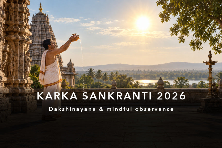 KARKA SANKRANTI 2026 — devotional illustration for the Sanatana Journey guide