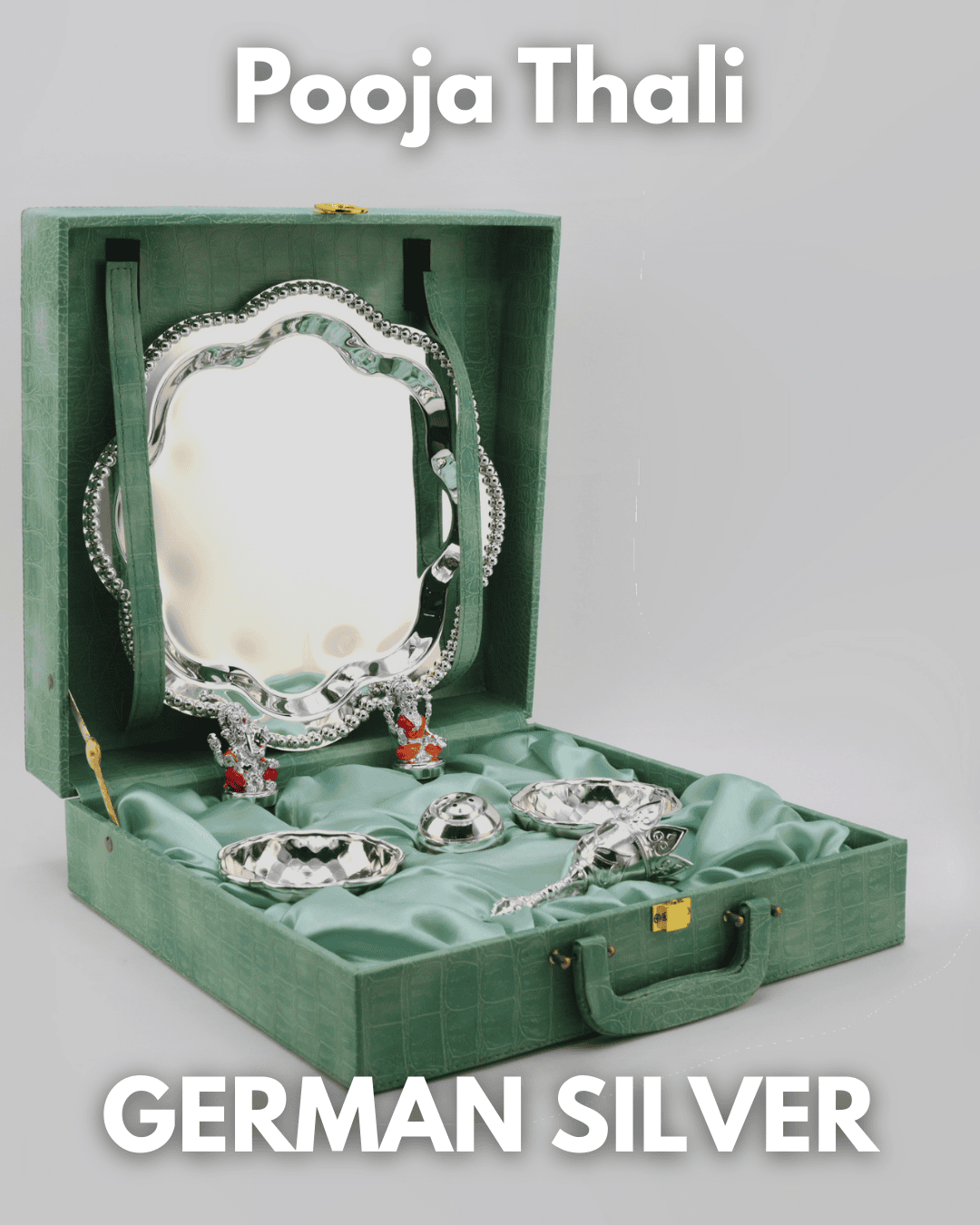 German Silver Pooja Thali