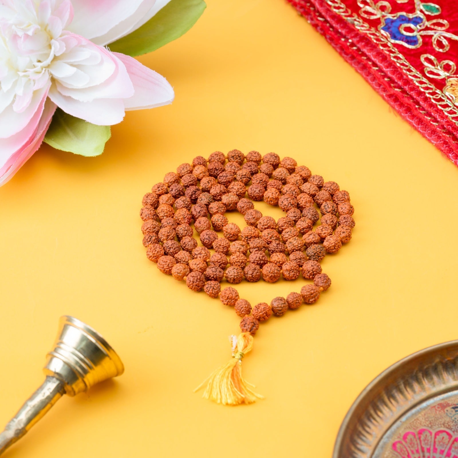 108-bead Panch Mukhi Rudraksha mala for mantra japa and Shiva sadhana