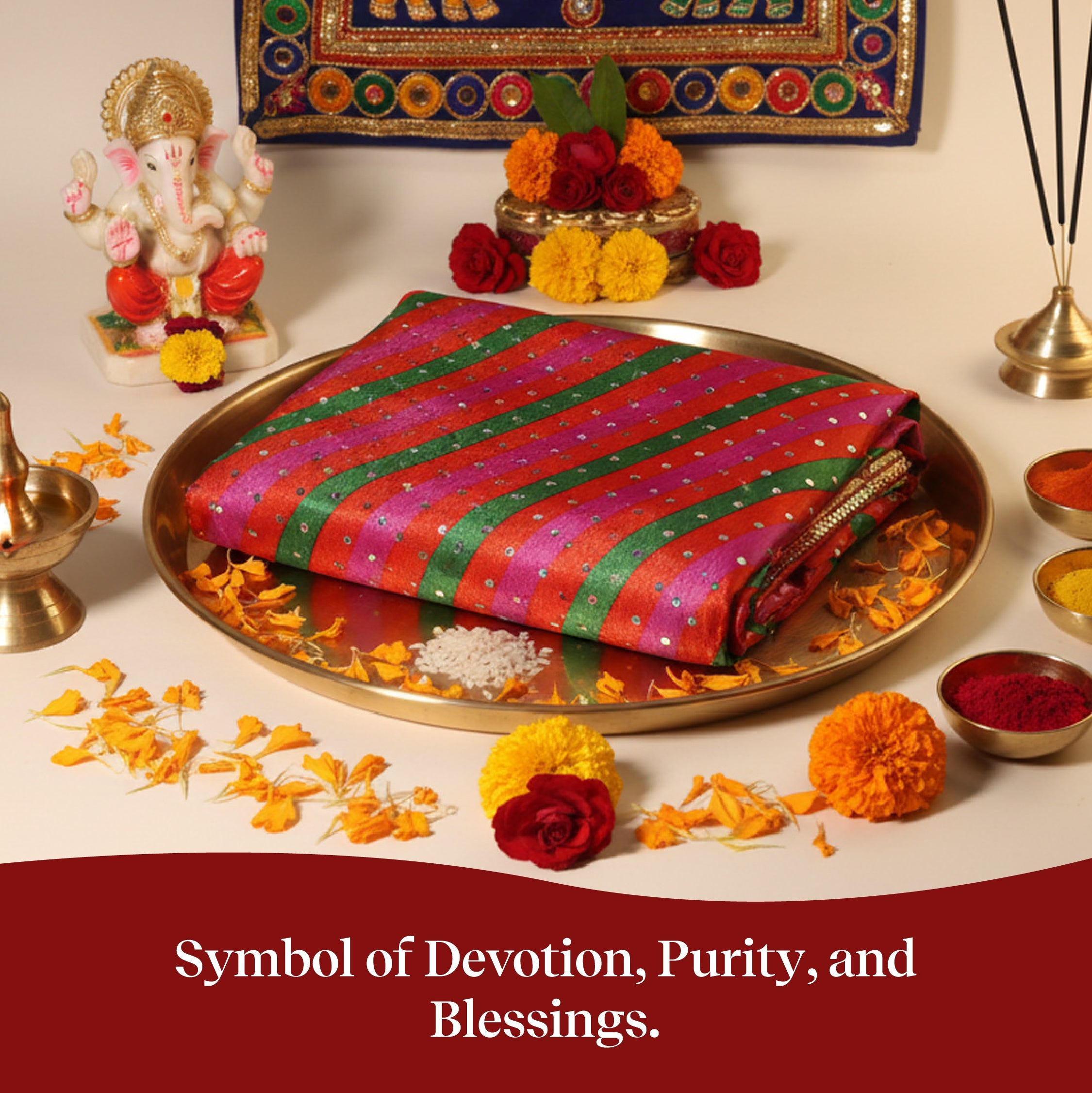 Mata Rani Chunri for Religious Rituals by Pujashree | Sanatana Journey