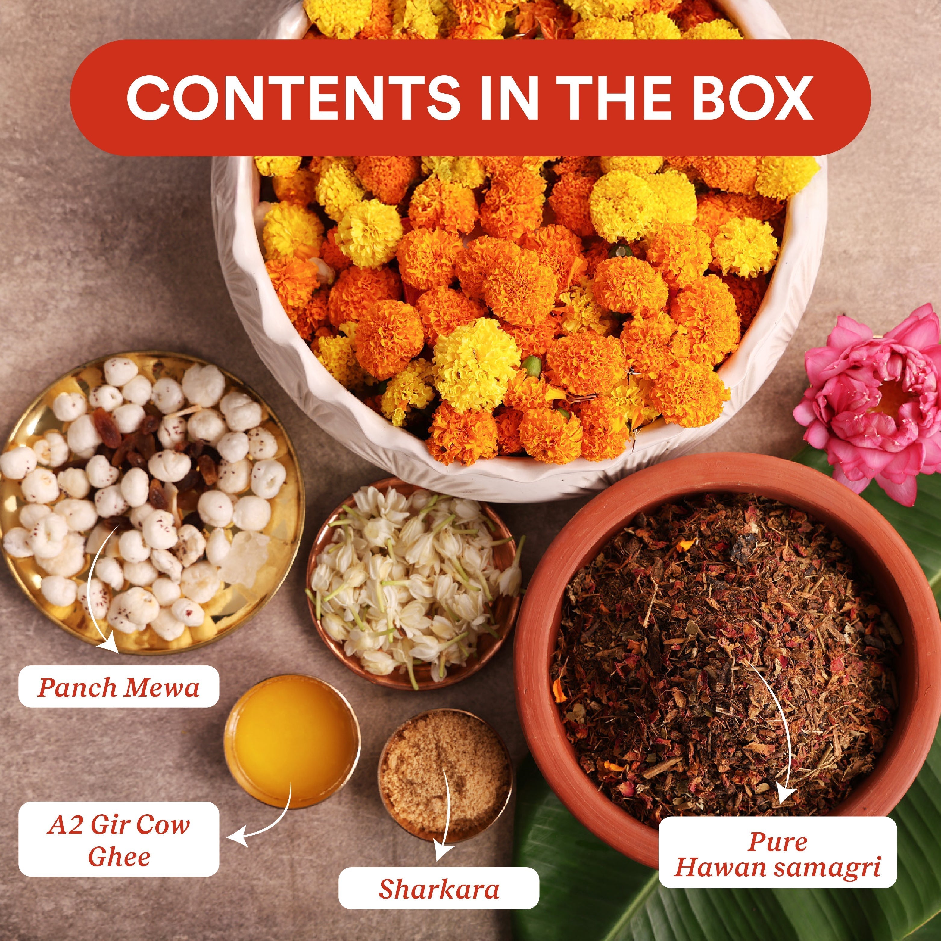 Pure Hawan Samagri 500g | 33+ Sacred Ingredients with A2 Gir Cow Ghee & Panchmeva by Pujashree | Sanatana Journey
