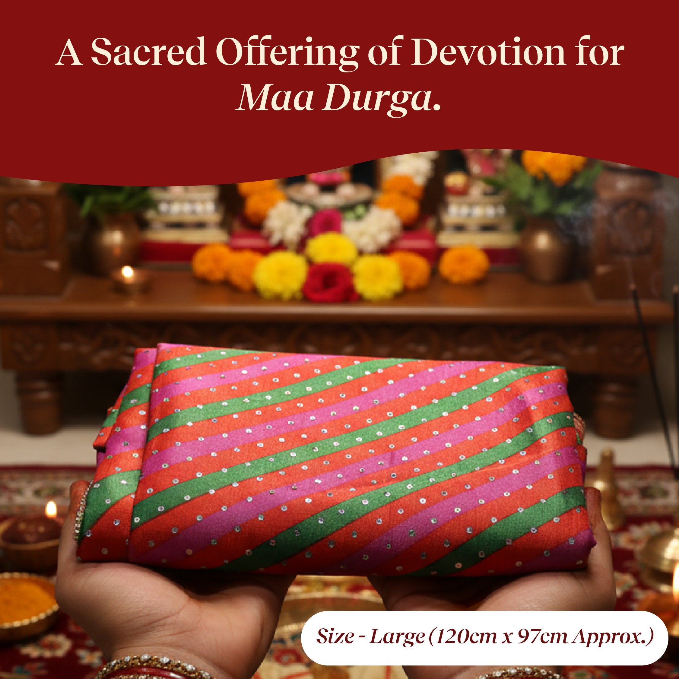 Mata Rani Chunri for Religious Rituals by Pujashree | Sanatana Journey
