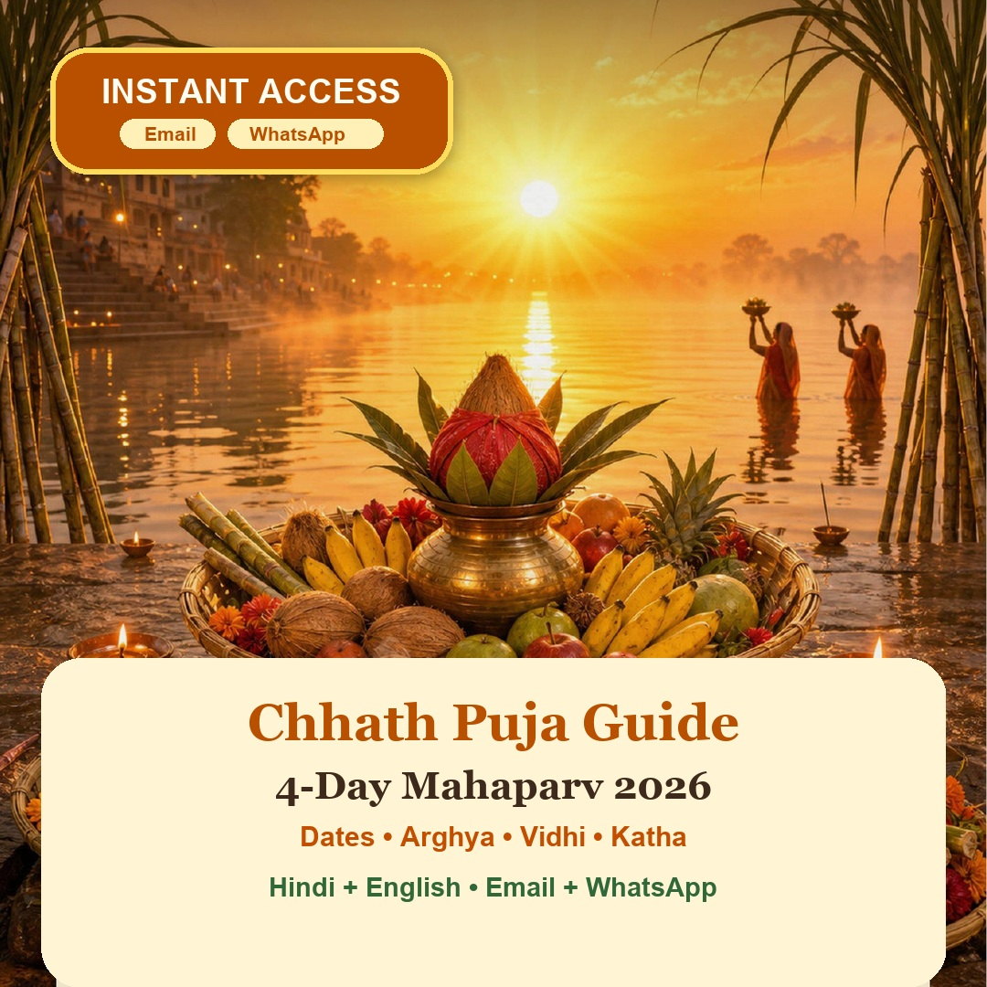 Chhath Puja Guide eBook cover with instant access by Email and WhatsApp