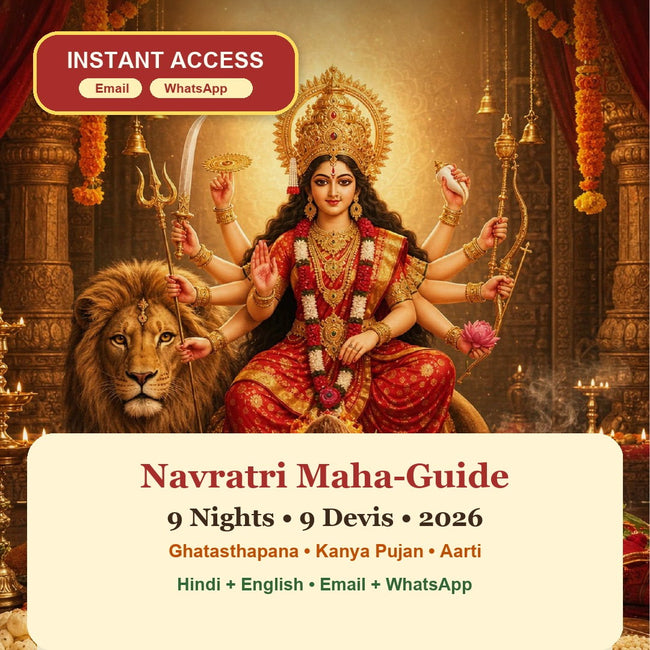Navratri Maha-Guide eBook cover with instant access by Email and WhatsApp