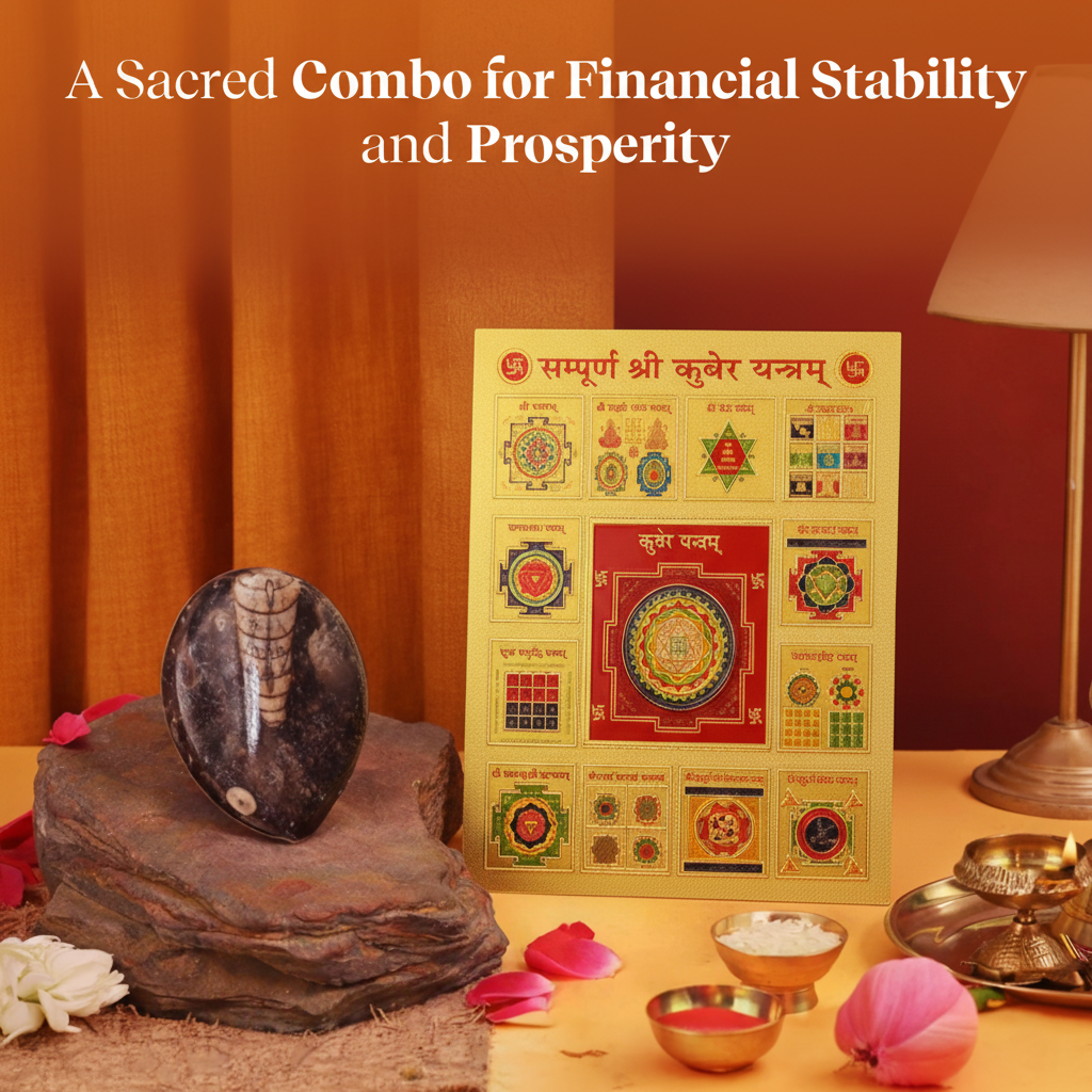 Kuber Kripa Combo – Kuber Yantr & Kuber Stone for Wealth & Money Attraction by Pujashree | Sanatana Journey