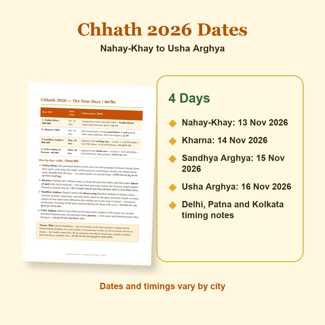 Chhath Puja Guide eBook calendar and muhurat preview with important 2026 dates and timing guidance