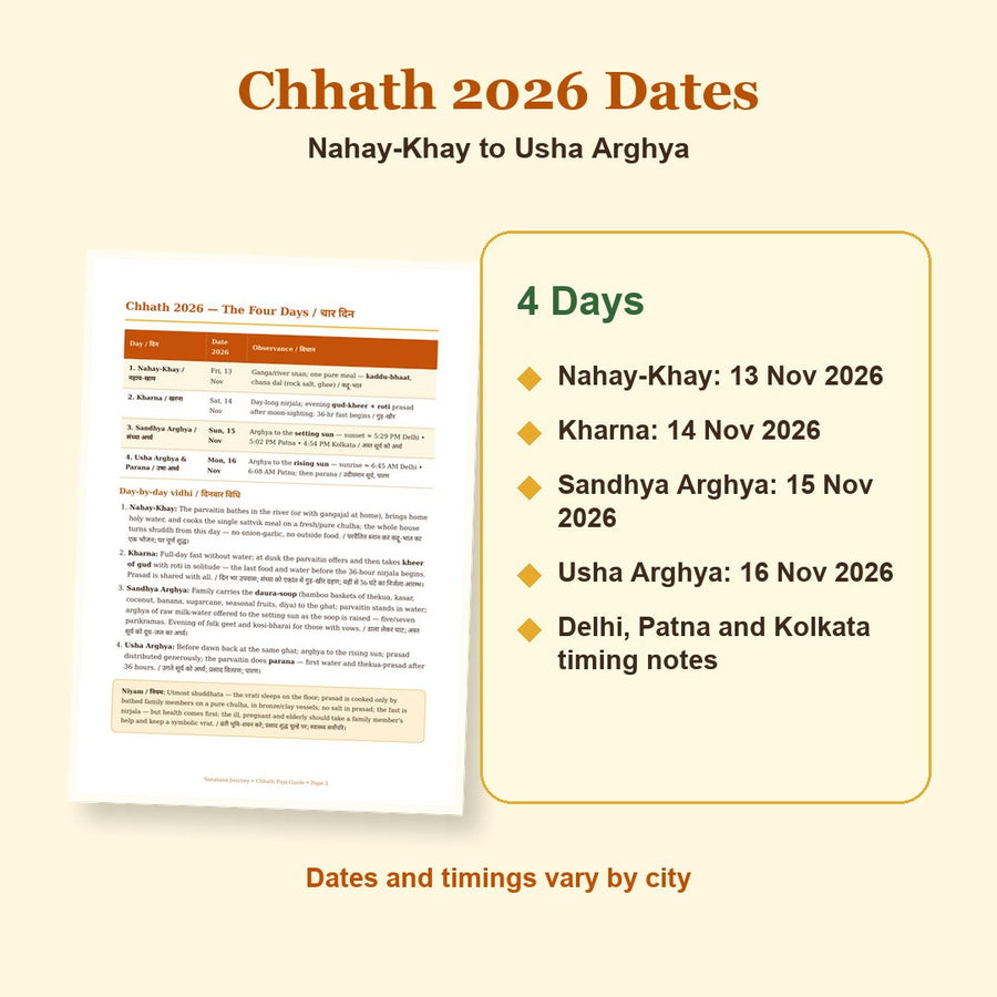 Chhath Puja Guide eBook calendar and muhurat preview with important 2026 dates and timing guidance