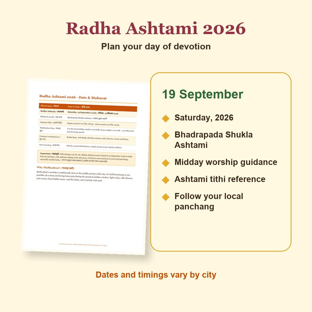Radha Ashtami Puja and Vrat Companion 2026 Hindi and English eBook September 2026 festival date and puja timing preview