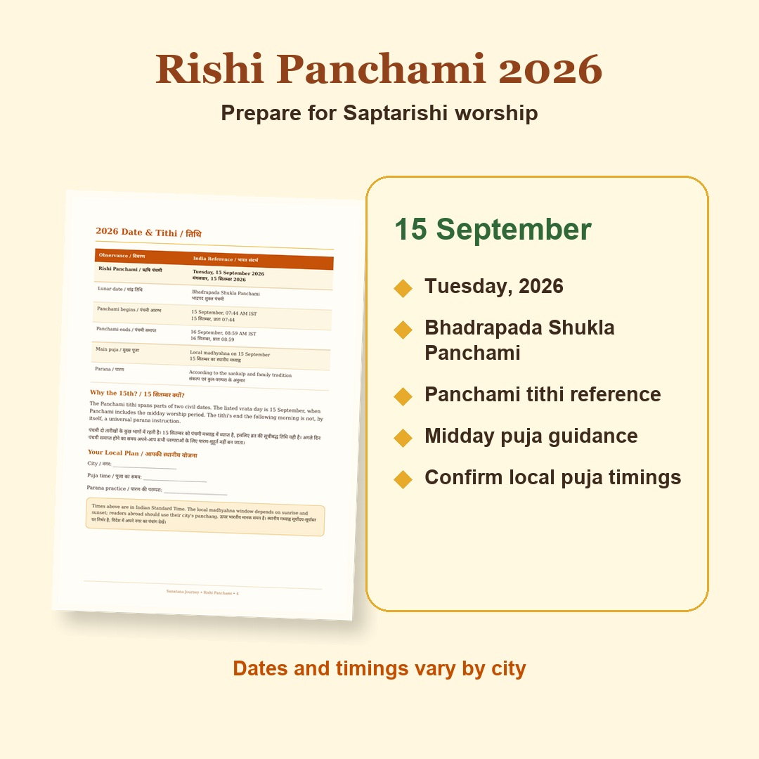 Rishi Panchami Vrat Katha and Saptarishi Puja Guide 2026 Hindi and English eBook September 2026 festival date and puja timing preview
