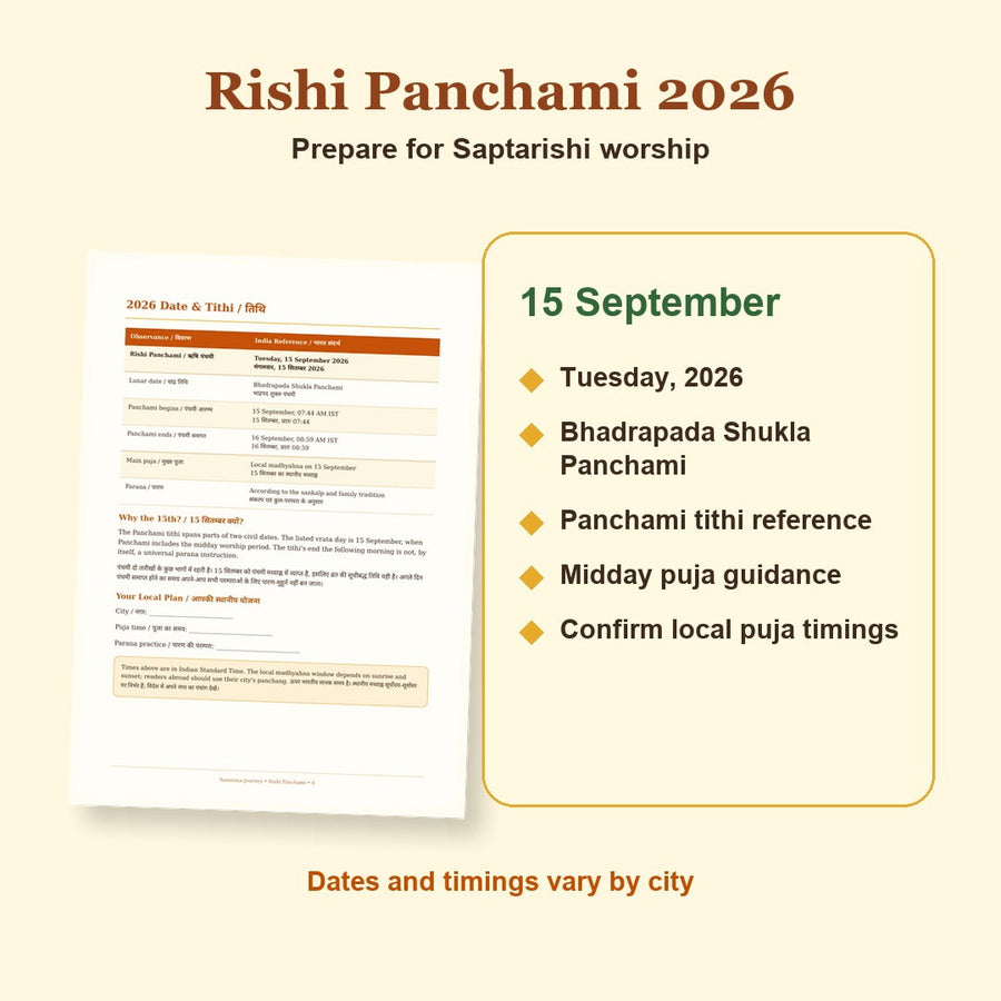 Rishi Panchami Vrat Katha and Saptarishi Puja Guide 2026 Hindi and English eBook September 2026 festival date and puja timing preview