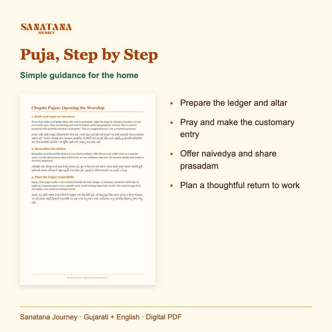 Gujarati Diwali: Chopda Pujan to Labh Pancham: puja steps, Gujarati + English PDF