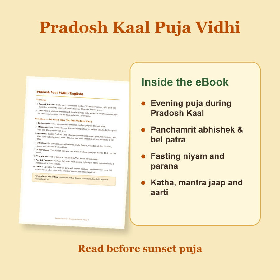 Pradosh Kaal puja vidhi eBook preview with abhishek, bel patra, fasting niyam, katha, mantra and aarti