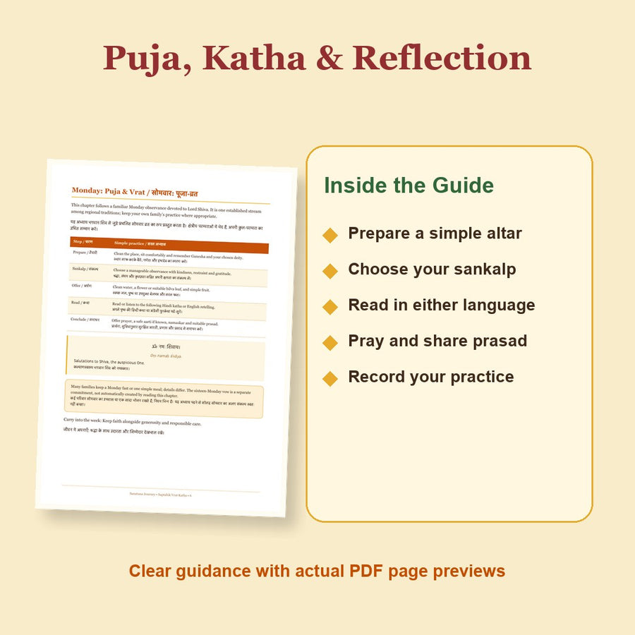 Sampurna Saptahik Vrat Katha actual PDF preview: Puja, Katha & Reflection