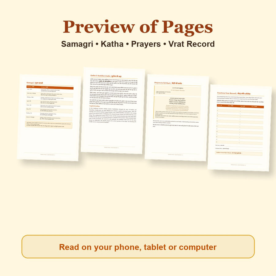 Anant Chaturdashi Vrat Katha & Puja Guide 2026 page previews from pages 6, 11, 15, 22