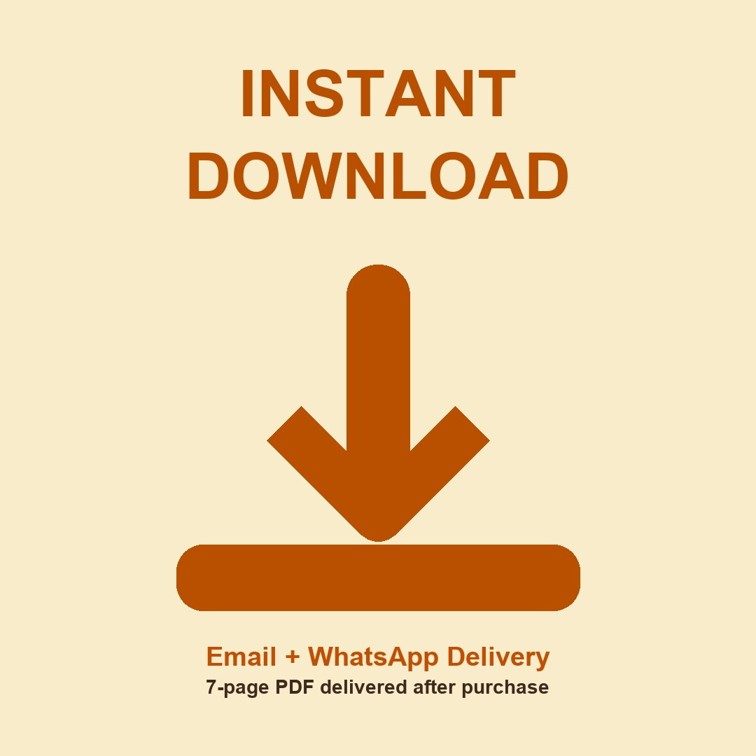 Instant download Chhath Puja Guide eBook image showing Email and WhatsApp PDF delivery after purchase