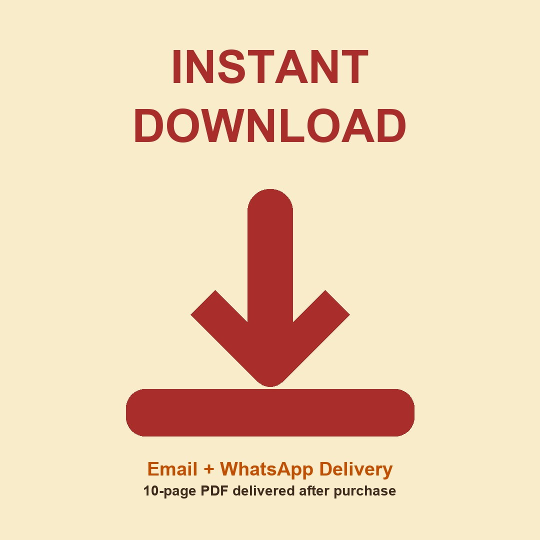Instant download Navratri Maha-Guide eBook image showing Email and WhatsApp PDF delivery after purchase