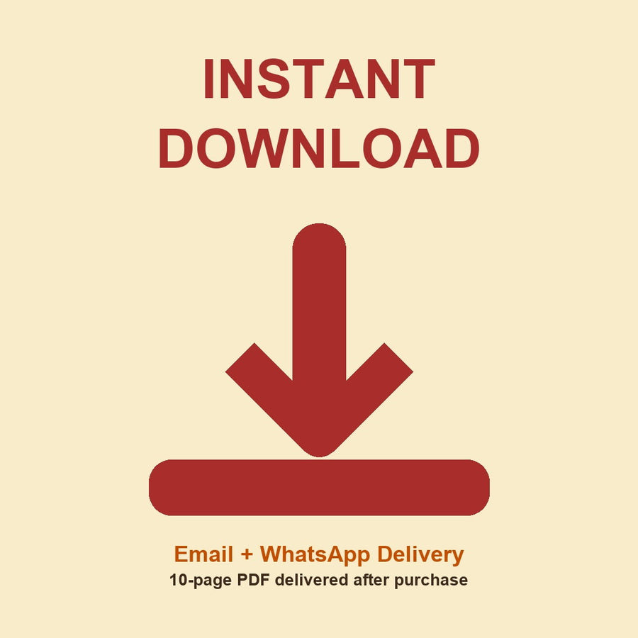 Instant download Navratri Maha-Guide eBook image showing Email and WhatsApp PDF delivery after purchase