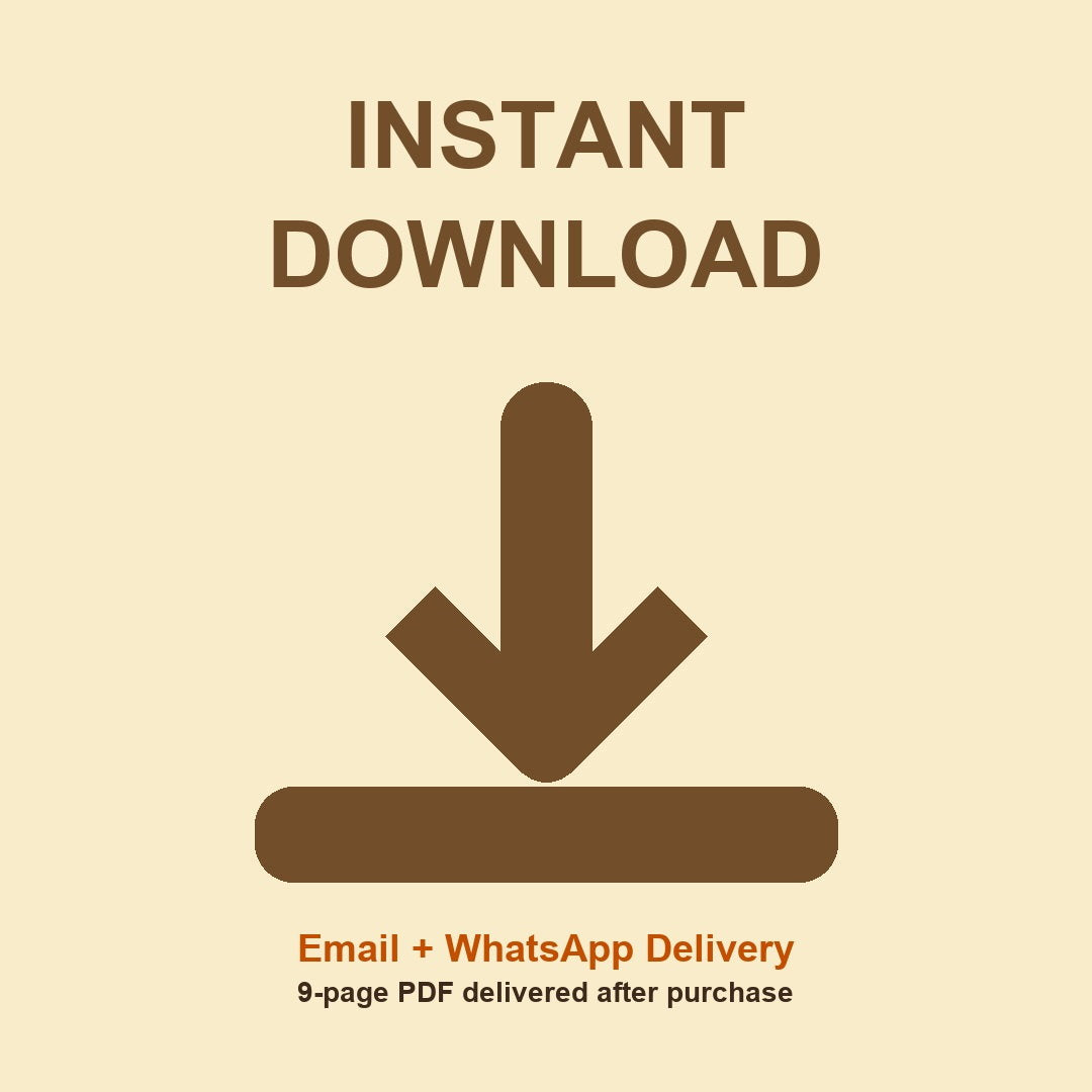 Instant download Pitru Paksha Guide eBook image showing Email and WhatsApp PDF delivery after purchase