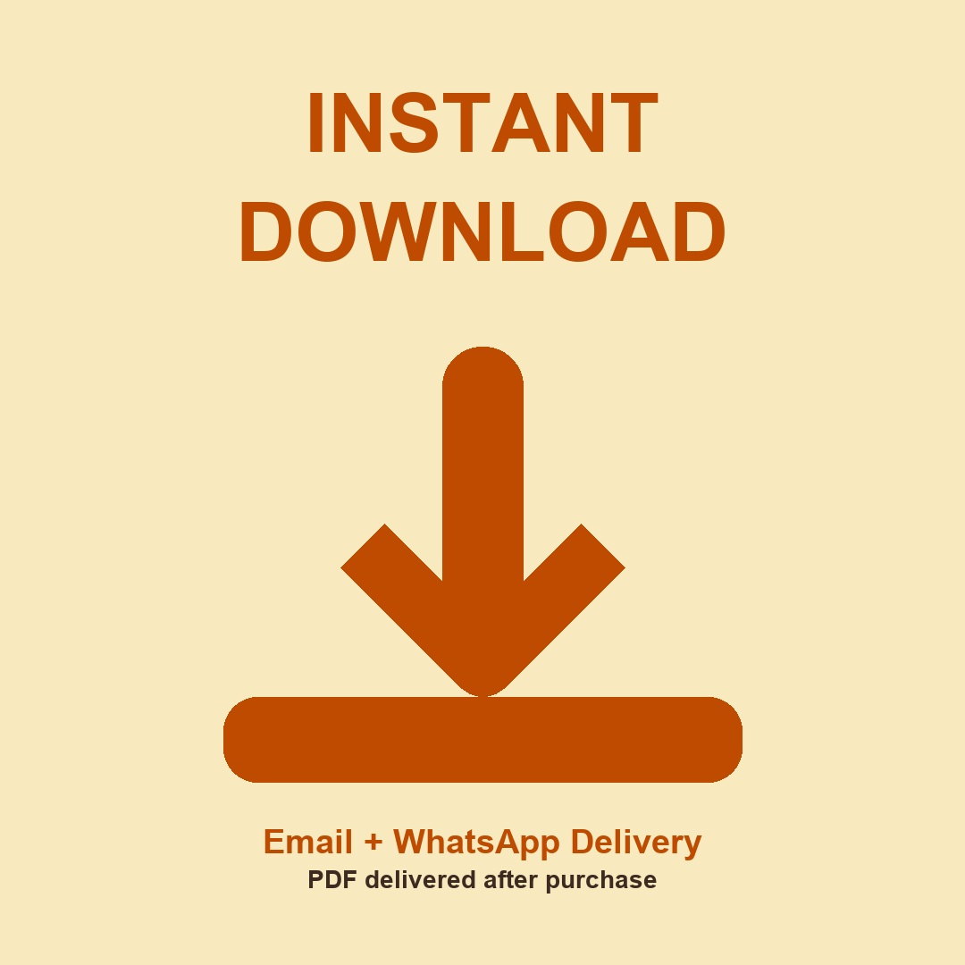 Instant download Pradosh Vrat eBook image showing Email and WhatsApp PDF delivery after purchase