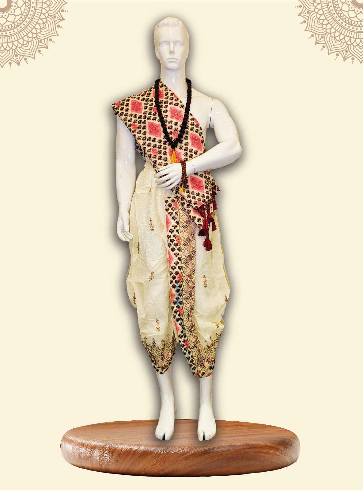 Angvastra – Cotton Dhoti & Angvastra Set by Pujashree | Sanatana Journey