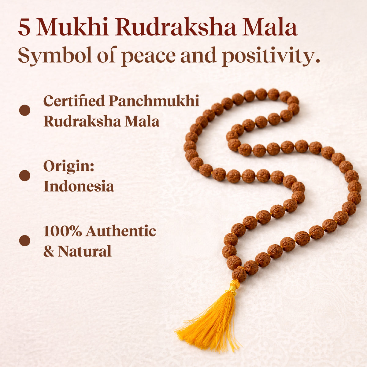Panchmukhi Rudraksha Mala (4MM)– For Deep Meditation & Spiritual Power