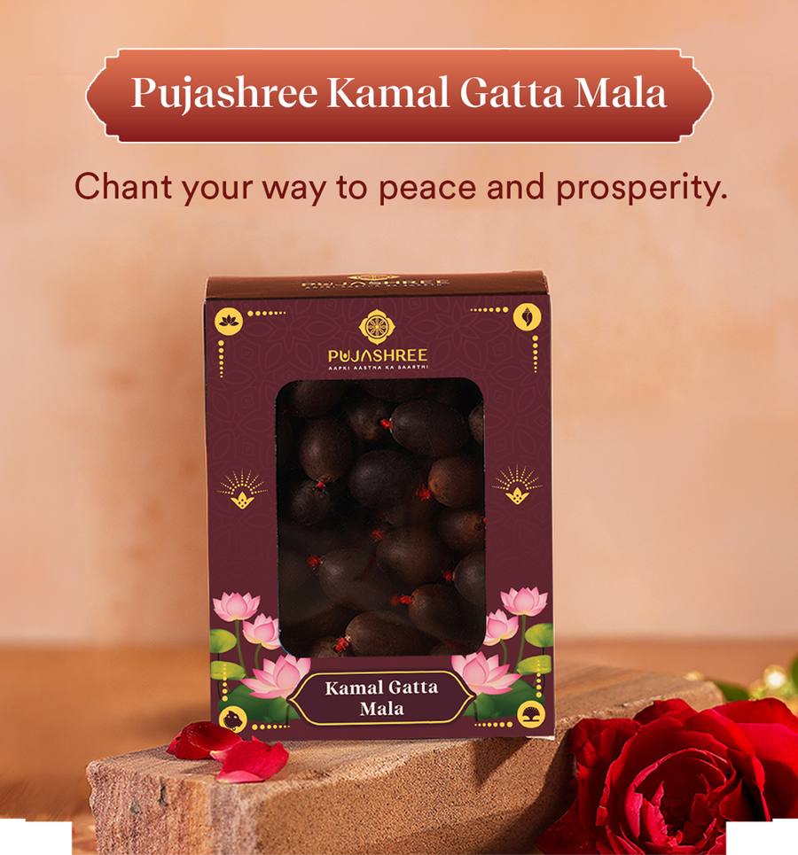 Pujashree Kamalgatta Mala | 108+1 Lotus Seed Beads for Jap