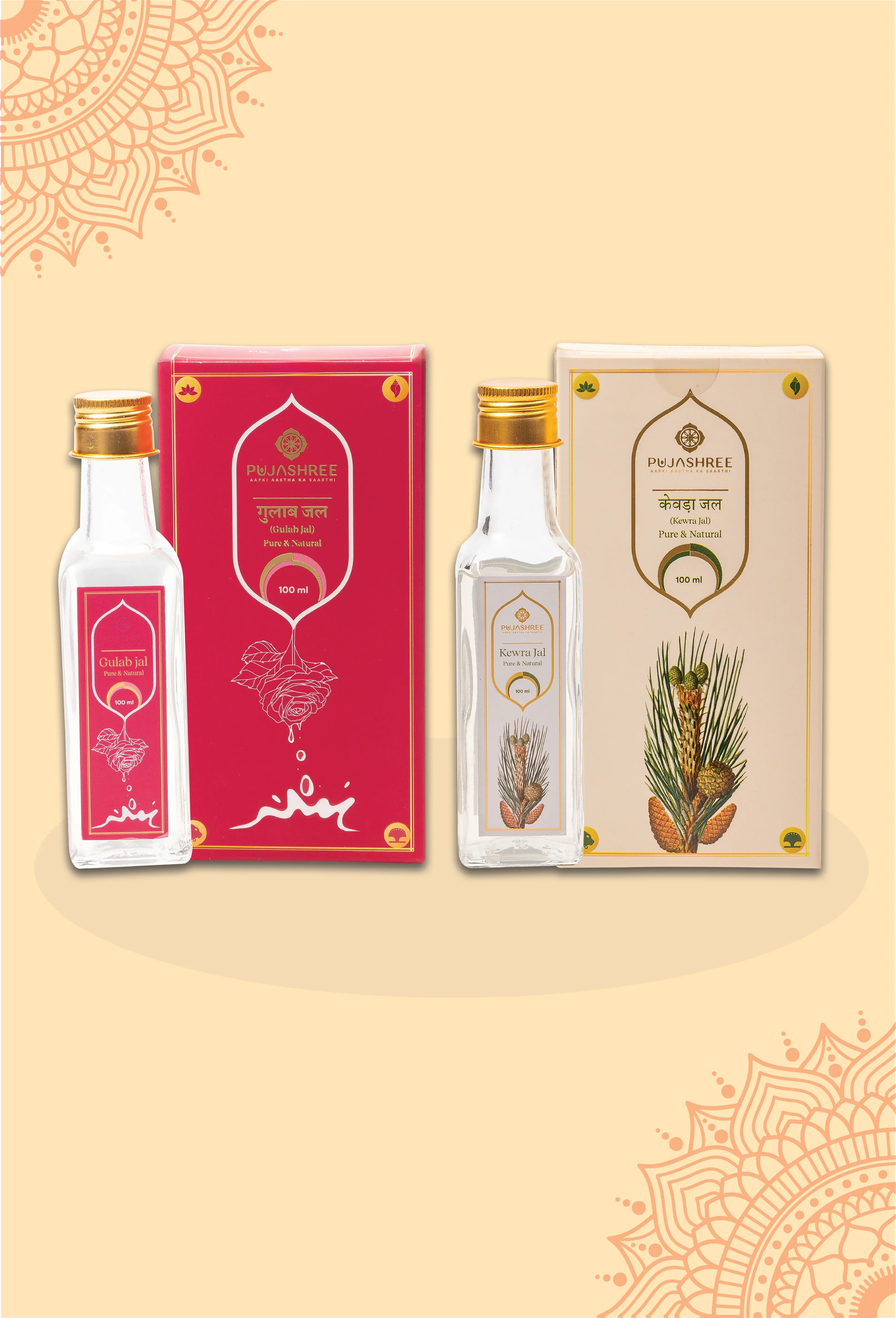 Nirmal Puja Combo – Gulab Jal & Kewra Jal for Puja & Daily Use by Pujashree | Sanatana Journey