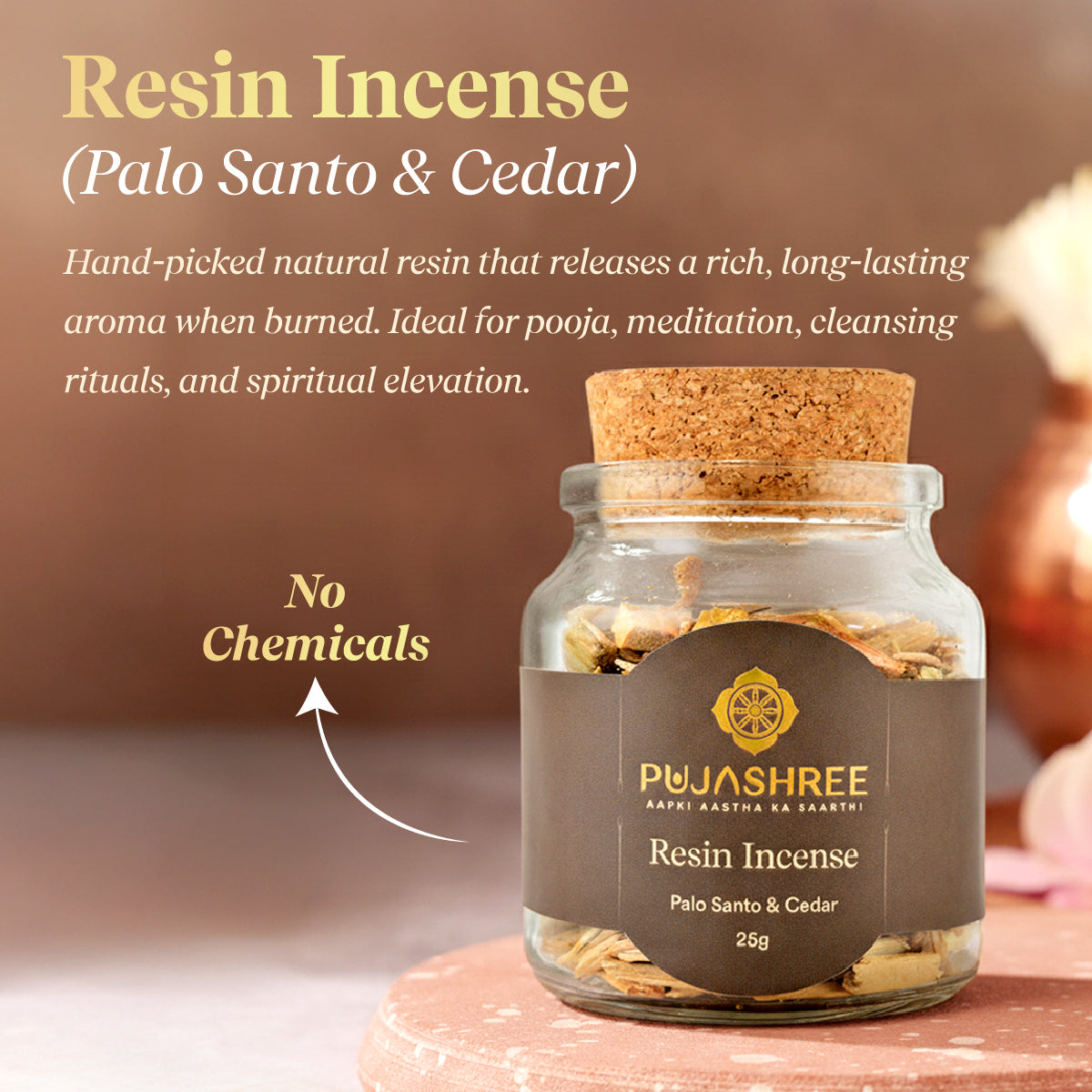 Resin Incense – Palo Santo & Cedar by Pujashree | Sanatana Journey