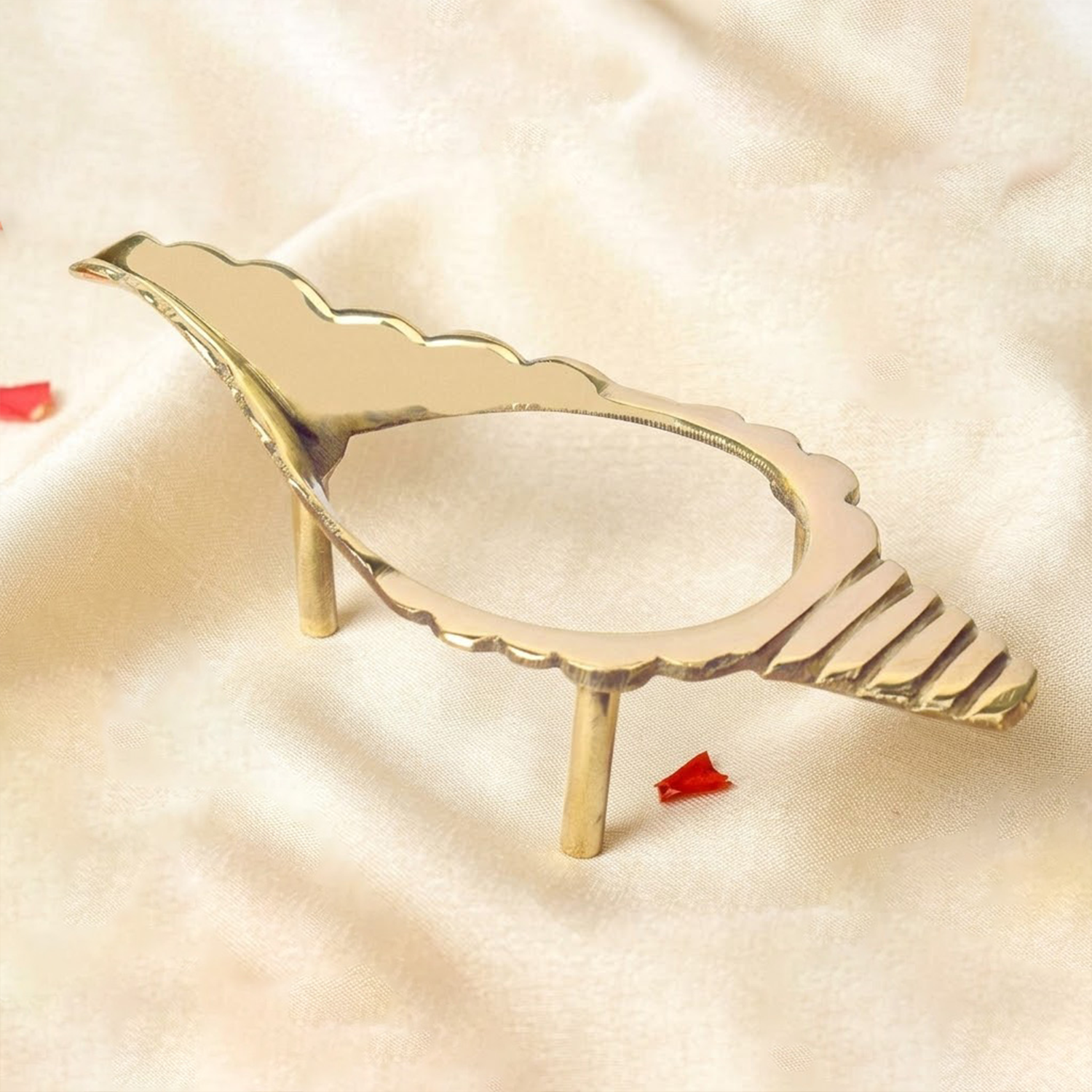 Brass Shankh Stand for Puja & Home Temple Decor by Pujashree | Sanatana Journey