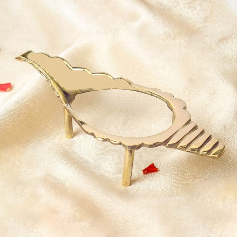 Brass Shankh Stand for Puja & Home Temple Decor by Pujashree | Sanatana Journey