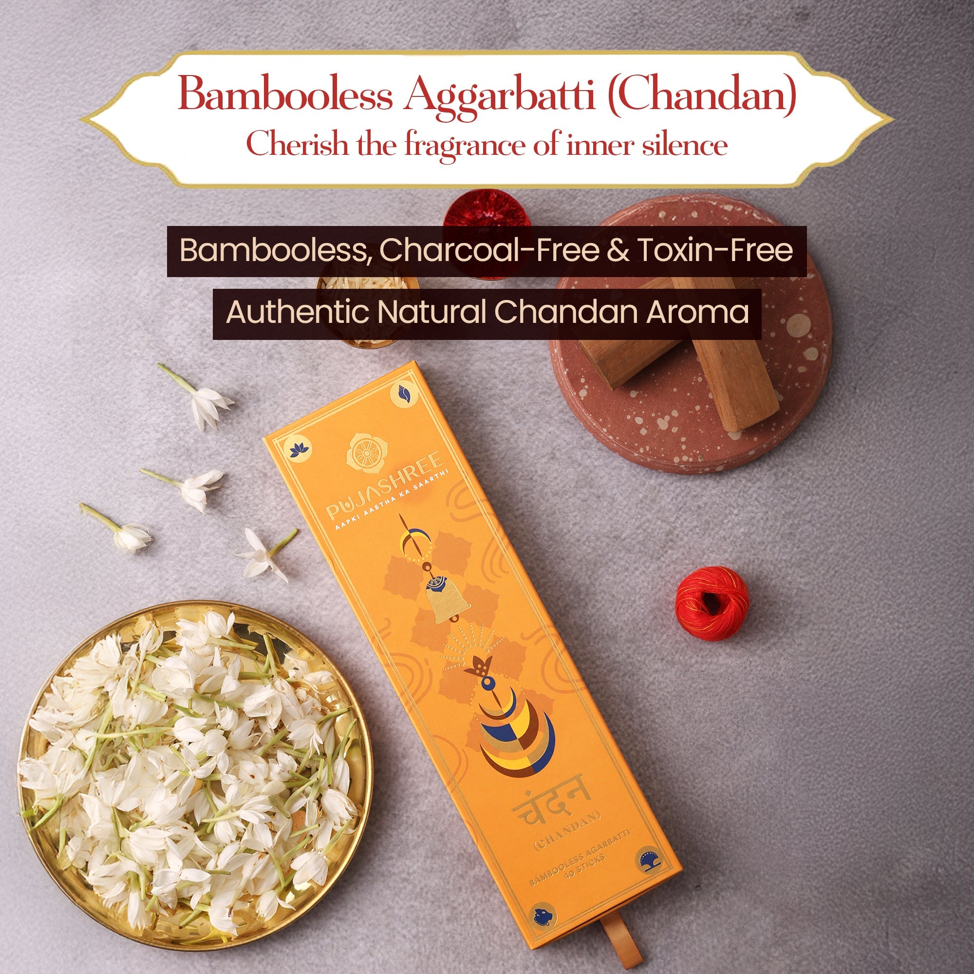 Bambooless Incense Sticks Combo | Pack of 2 | Chandan & Neelgandha Bambooless by Pujashree | Sanatana Journey