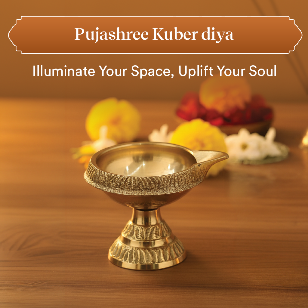 Kuber Puja Combo – Brass Kuber Diya & Garud Ghanti for Daily Puja by Pujashree | Sanatana Journey