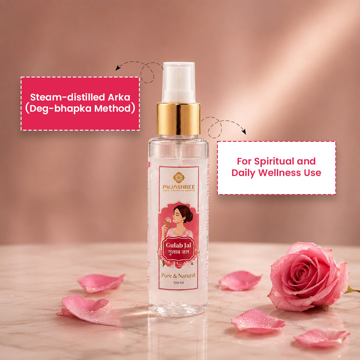 Gulab Jal 100 ml by Pujashree | Sanatana Journey