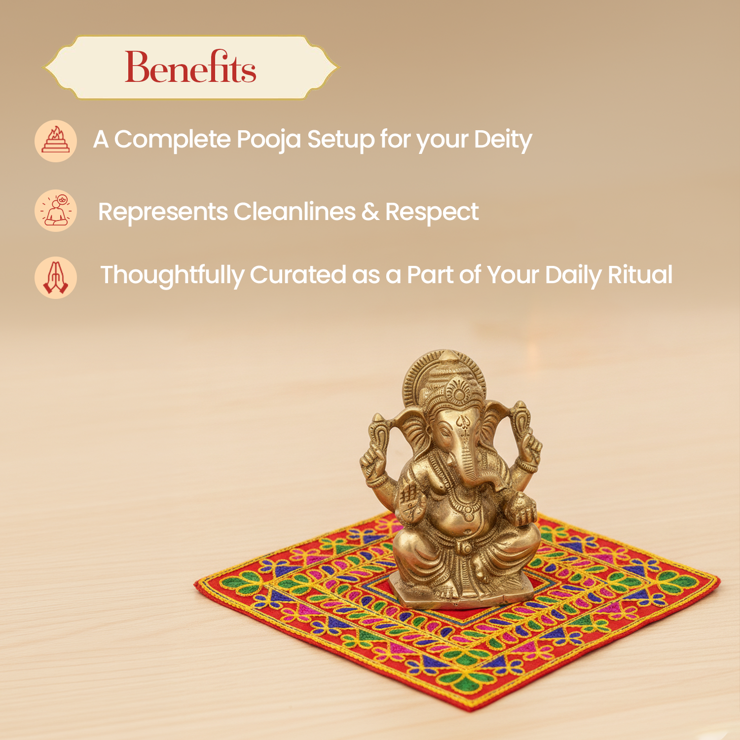 Premium Puja Asan for Divine Idols by Pujashree | Sanatana Journey