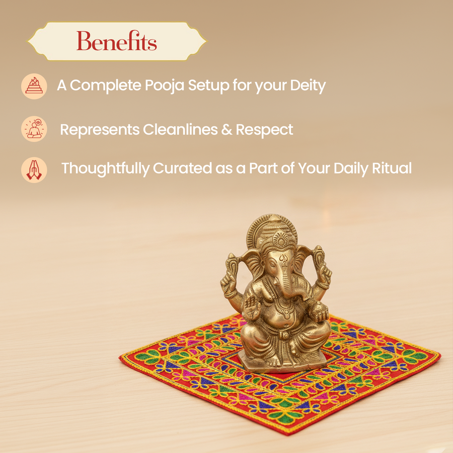 Premium Puja Asan for Divine Idols by Pujashree | Sanatana Journey