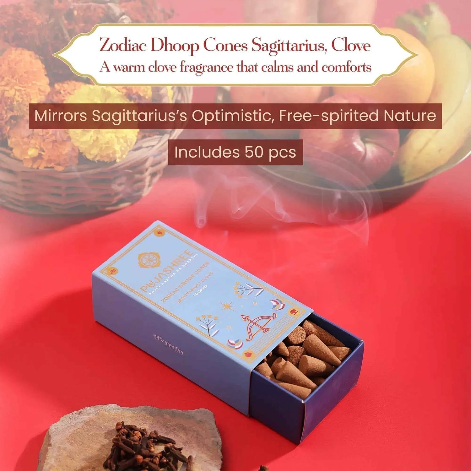 Sagittarius Zodiac Dhoop Cones 50 pcs - Clove