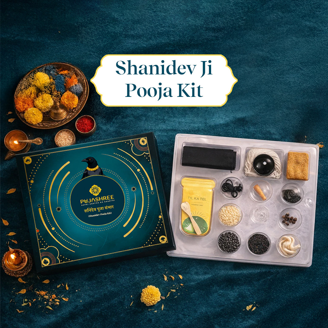 Shanidev Puja Kit with Tray (Small) – Complete Shani Dev Worship Set by Pujashree | Sanatana Journey