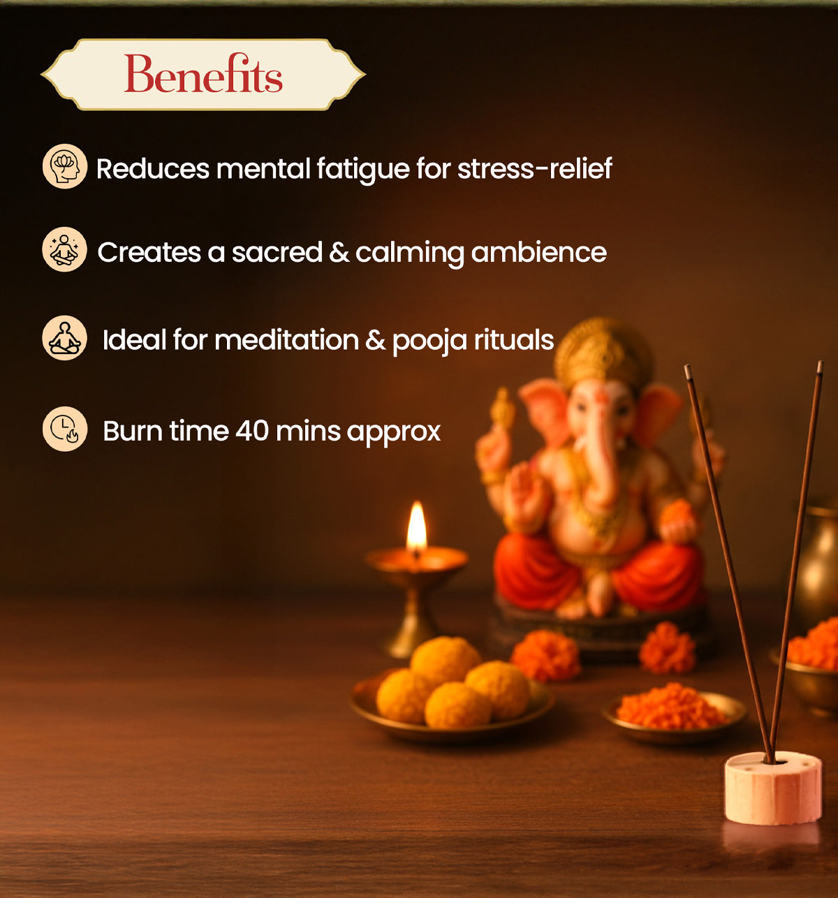 Chandan Bambooless Agarbatti - Sacred Sandalwood Aroma for Divine Connection & Inner Peace