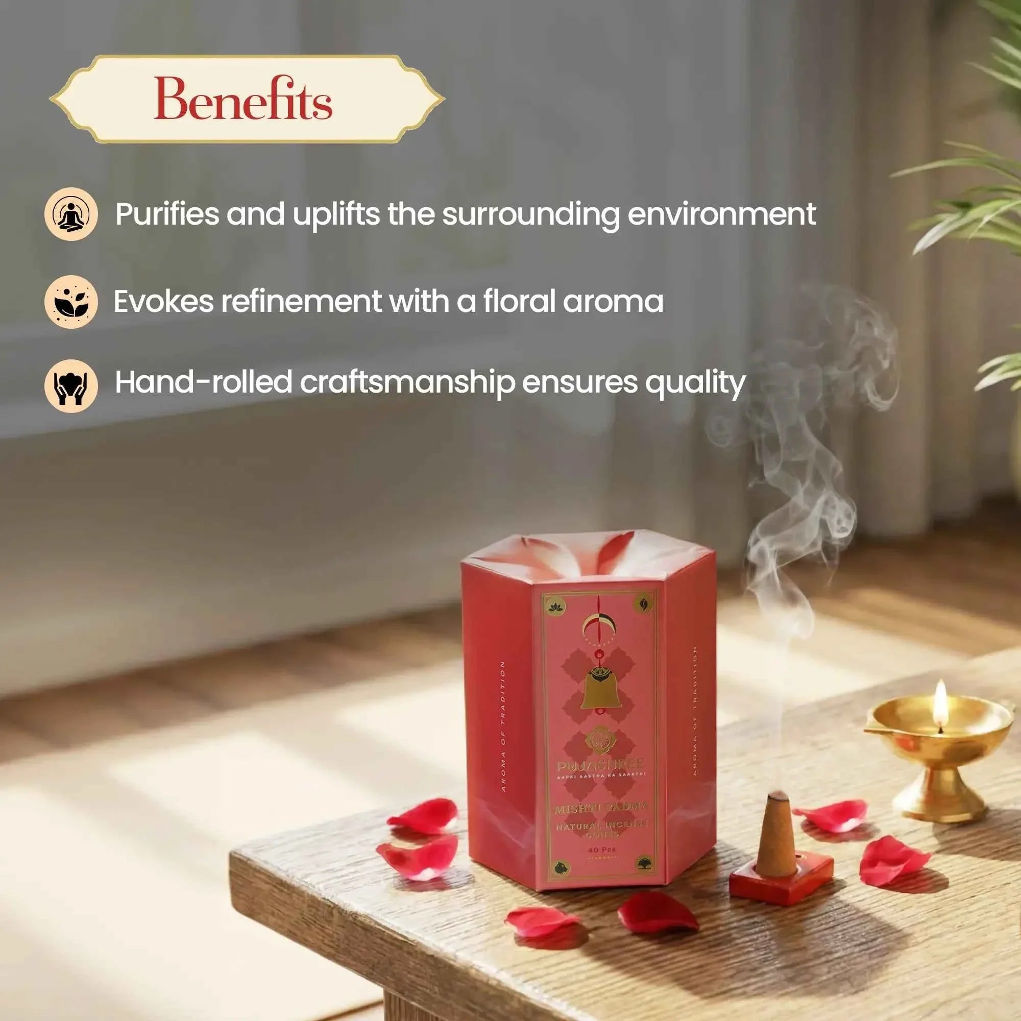 Natural Incense Cones - The Alluring Mishti Padma Fragrance