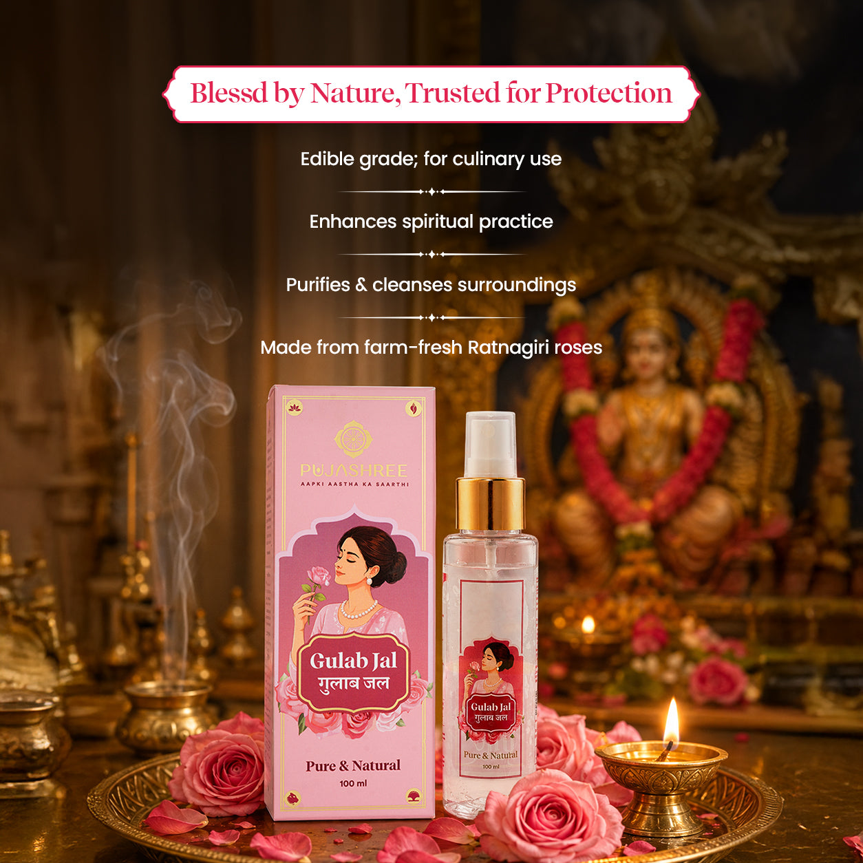Gulab Jal 100 ml by Pujashree | Sanatana Journey