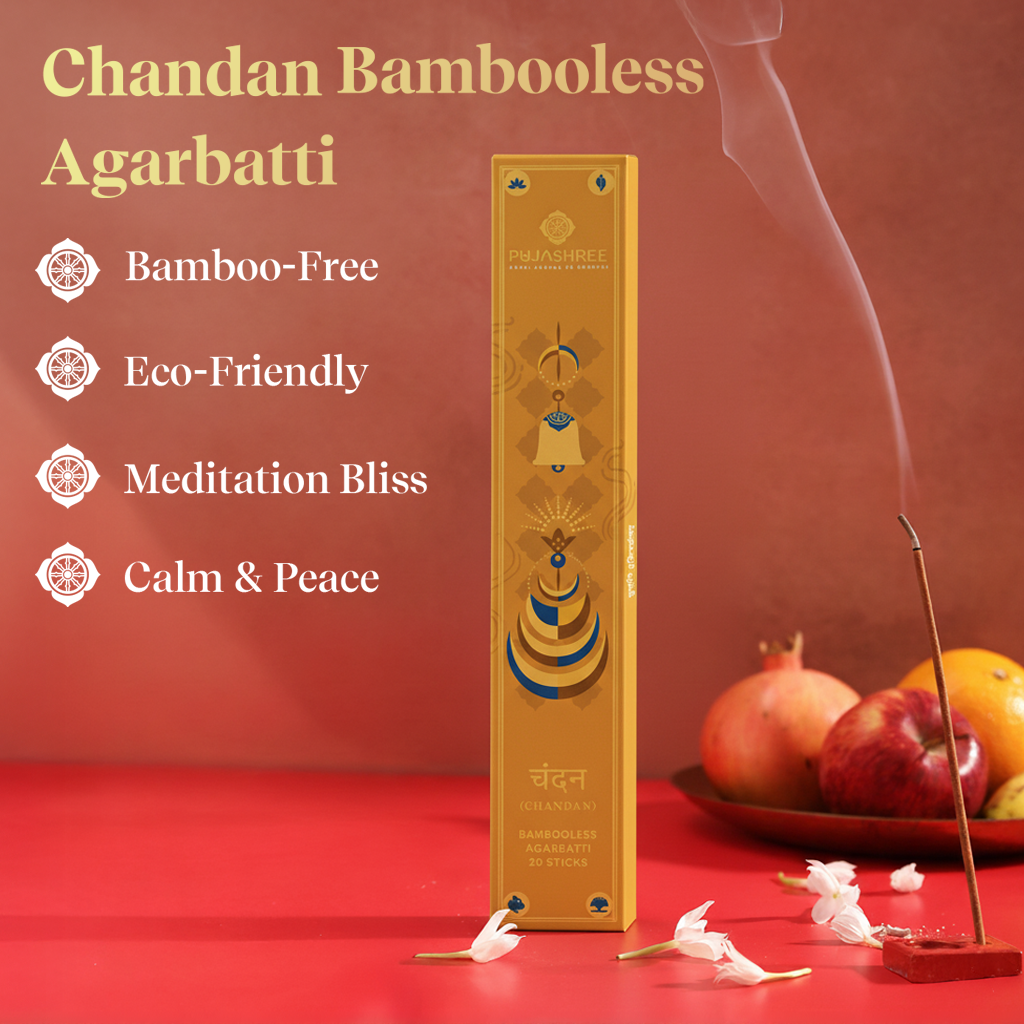 Chandan Bambooless Agarbatti - Sacred Sandalwood Aroma for Divine Connection & Inner Peace