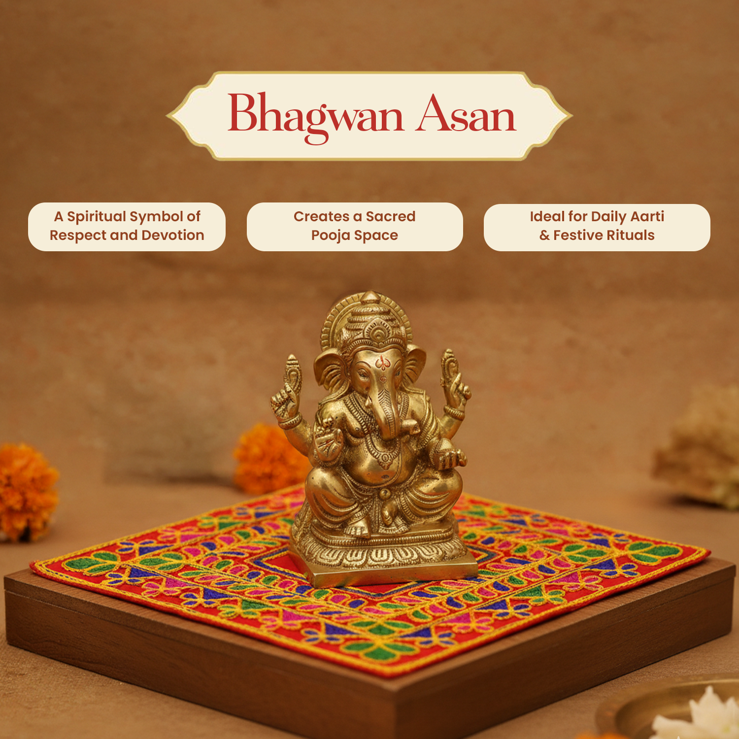 Premium Puja Asan for Divine Idols by Pujashree | Sanatana Journey